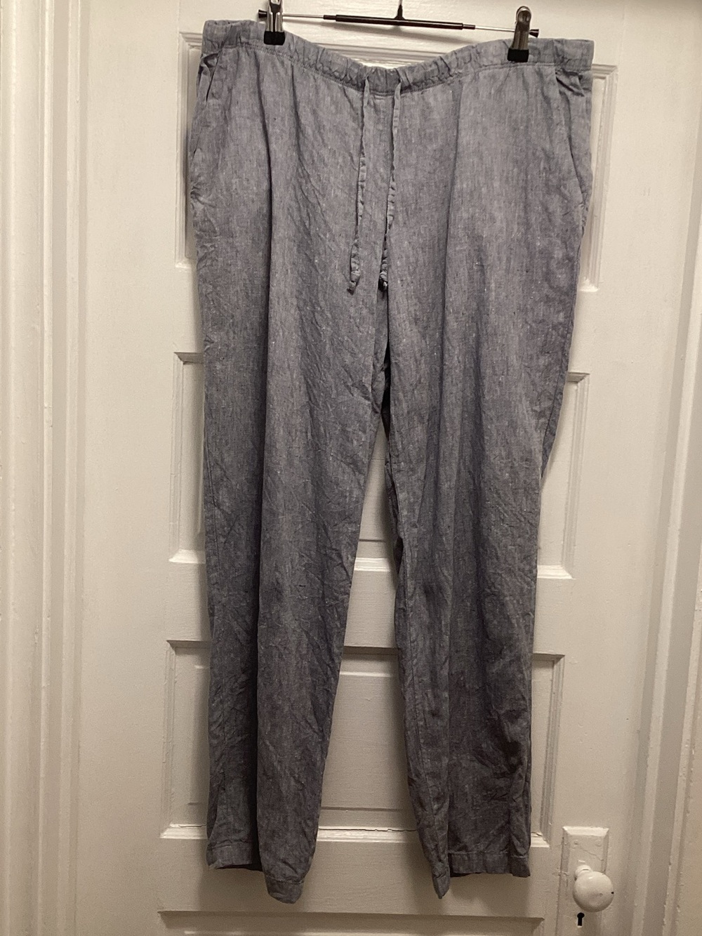 J. Jill Light Blue Straight-Leg Linen Pants